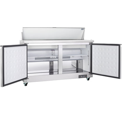61" 2 Door Commercial Refrigerated Sandwich and Salad Prep Table