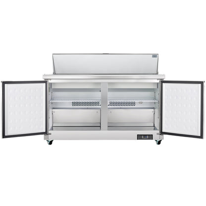 61" 2 Door Commercial Refrigerated Sandwich and Salad Prep Table