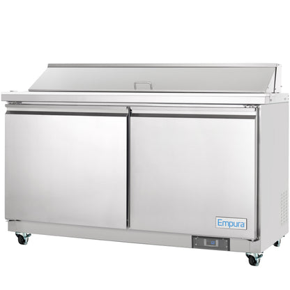 61" 2 Door Commercial Refrigerated Sandwich and Salad Prep Table