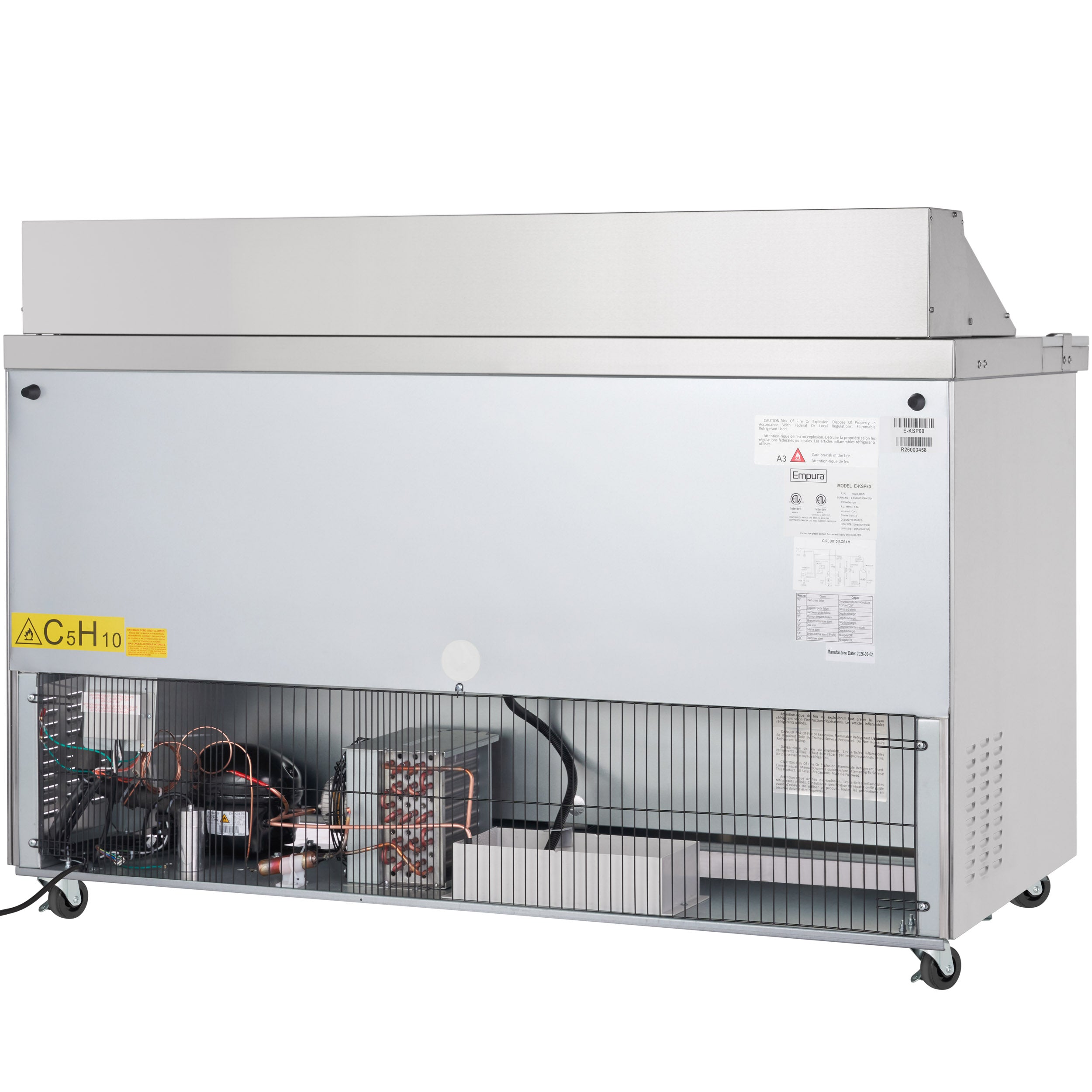 61" 2 Door Commercial Refrigerated Sandwich and Salad Prep Table