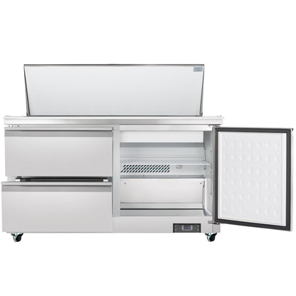 61" 2 Drawer Commercial Mega Top Refrigerated Sandwich and Salad Prep Table