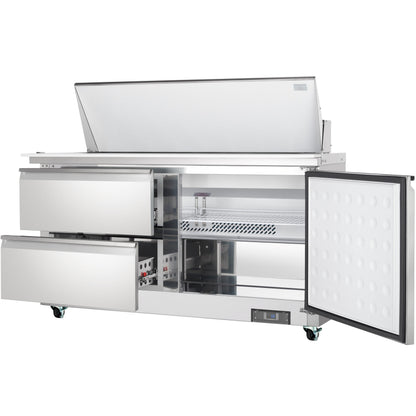 61" 2 Drawer Commercial Mega Top Refrigerated Sandwich and Salad Prep Table