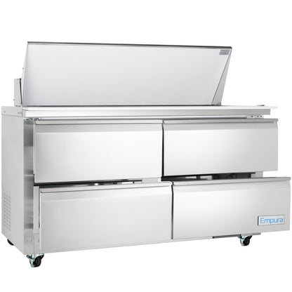 61" 4 Drawer Commercial Mega Top Refrigerated Sandwich and Salad Prep Table
