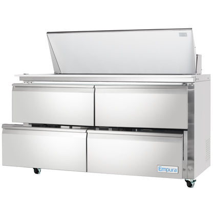61" 4 Drawer Commercial Mega Top Refrigerated Sandwich and Salad Prep Table