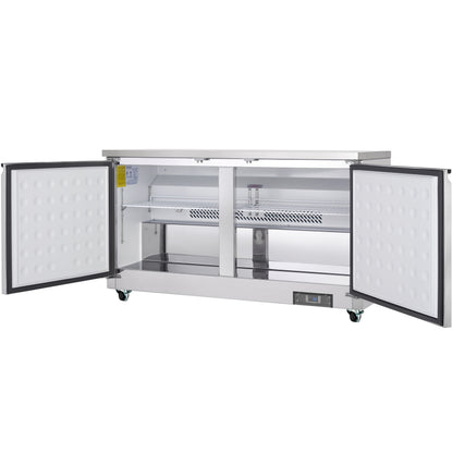 61" Two Door Commercial Undercounter Reach-In Freezer