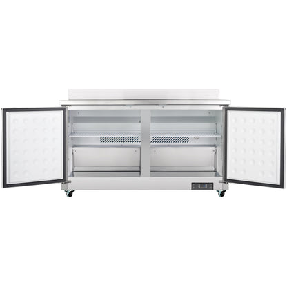 61" Two Door Commercial Work Top Undercounter Freezer