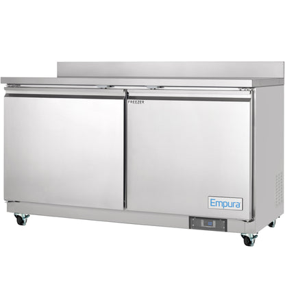 61" Two Door Commercial Work Top Undercounter Freezer
