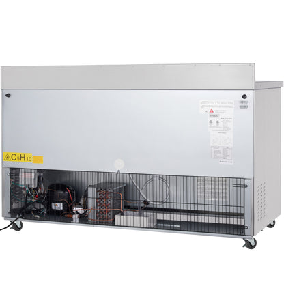 61" Two Door Commercial Work Top Undercounter Freezer