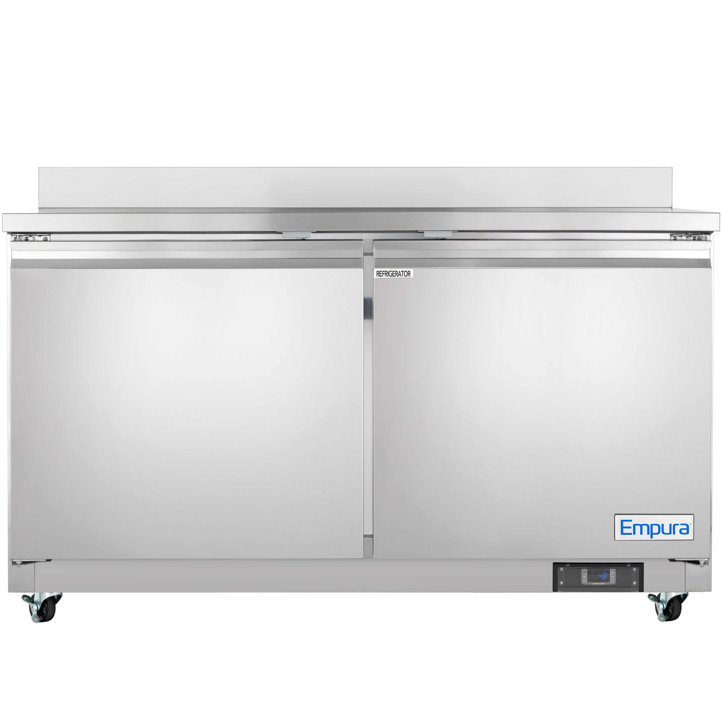 61" Two Door Commercial Work Top Undercounter Refrigerator