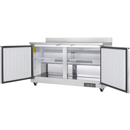 61" Two Door Commercial Work Top Undercounter Refrigerator