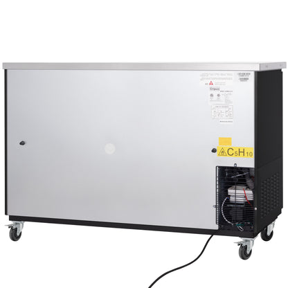 61" x 24" Swing Glass Door Powder Coated Black Stainless Steel Commercial Back Bar Refrigerator