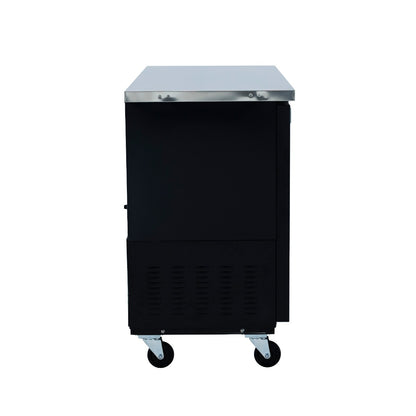 61" x 24" Swing Glass Door Powder Coated Black Stainless Steel Commercial Back Bar Refrigerator Back Bar Cabinet, Refrigerated Empura