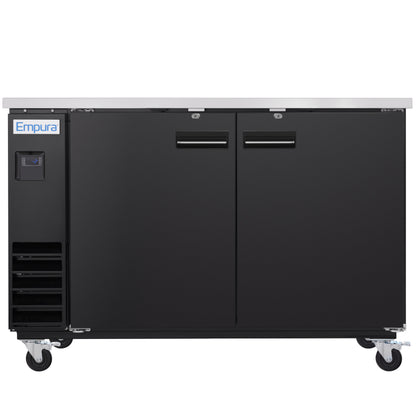 61" x 24" Swing Solid Door Powder Coated Black Stainless Steel Commercial Back Bar Refrigerator