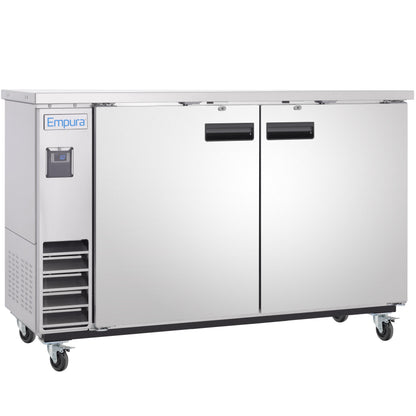 61" x 24" Swing Solid Door Stainless Steel Commercial Back Bar Refrigerator