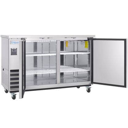 61" x 24" Swing Solid Door Stainless Steel Commercial Back Bar Refrigerator