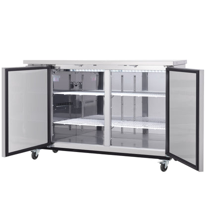 61" x 24" Swing Solid Door Stainless Steel Commercial Back Bar Refrigerator