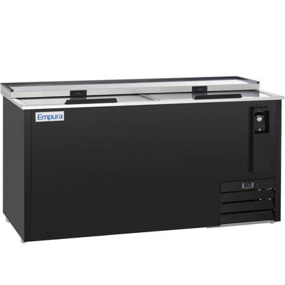 64" Powder Coated Black Stainless Steel Commercial Horizontal Bottle Cooler
