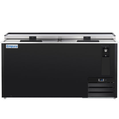 64" Powder Coated Black Stainless Steel Commercial Horizontal Bottle Cooler