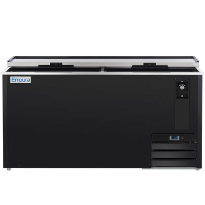 64" Powder Coated Black Stainless Steel Commercial Horizontal Bottle Cooler