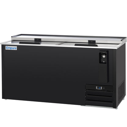 64" Powder Coated Black Stainless Steel Commercial Horizontal Bottle Cooler
