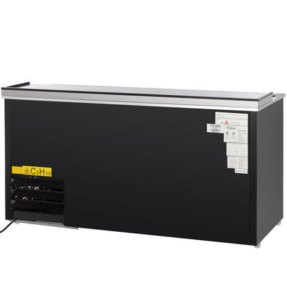 64" Powder Coated Black Stainless Steel Commercial Horizontal Bottle Cooler