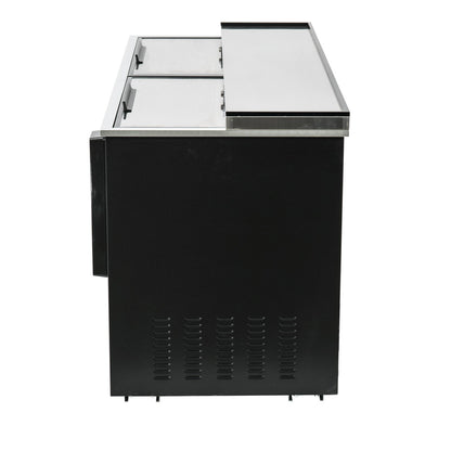 64" Powder Coated Black Stainless Steel Commercial Horizontal Bottle Cooler Bottle Cooler Empura