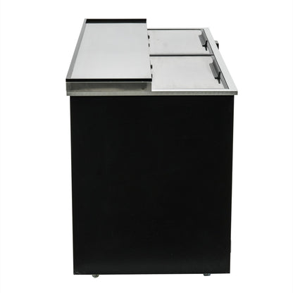 64" Powder Coated Black Stainless Steel Commercial Horizontal Bottle Cooler Bottle Cooler Empura