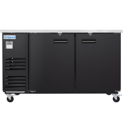 69" x 28" Swing Solid Door Powder Coated Black Stainless Steel Commercial Back Bar Refrigerator