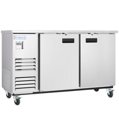 69" x 28" Swing Solid Door Stainless Steel Commercial Back Bar Refrigerator