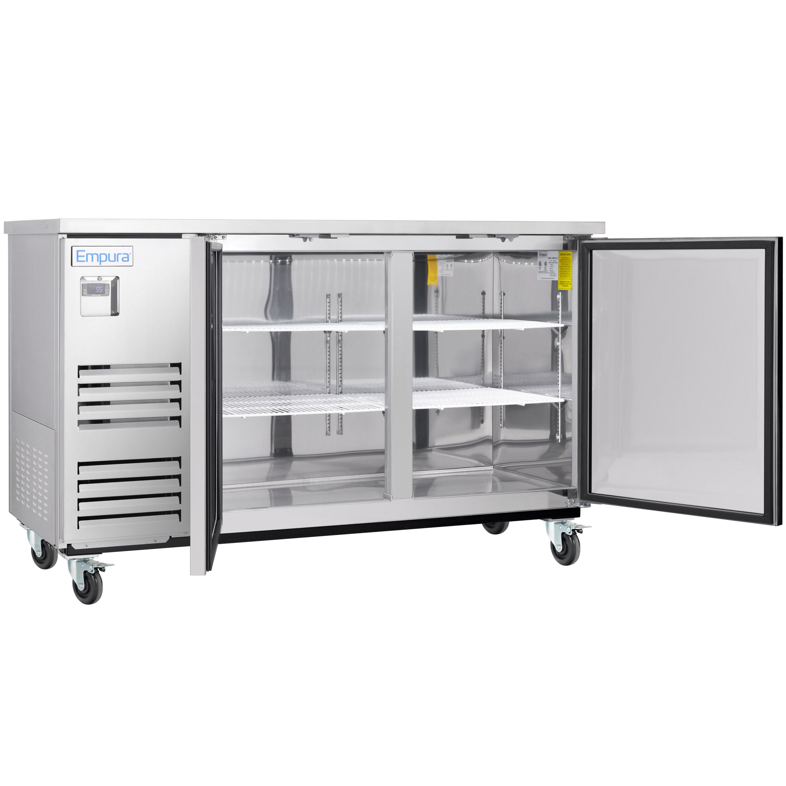69" x 28" Swing Solid Door Stainless Steel Commercial Back Bar Refrigerator