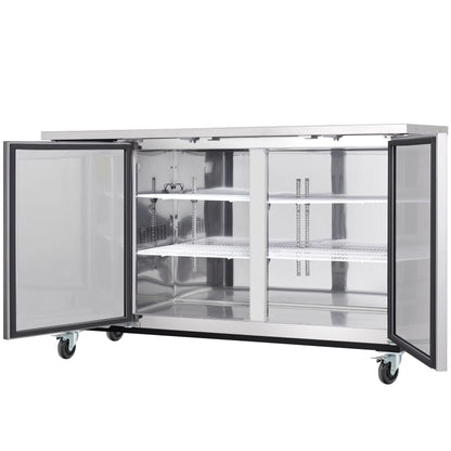 69" x 28" Swing Solid Door Stainless Steel Commercial Back Bar Refrigerator