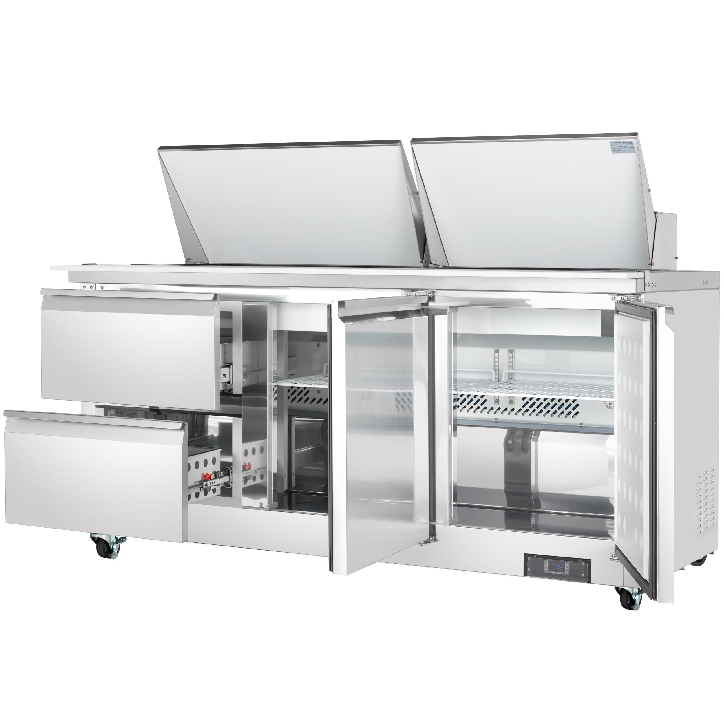 72" 2 Drawer Commercial Mega Top Refrigerated Sandwich and Salad Prep Table