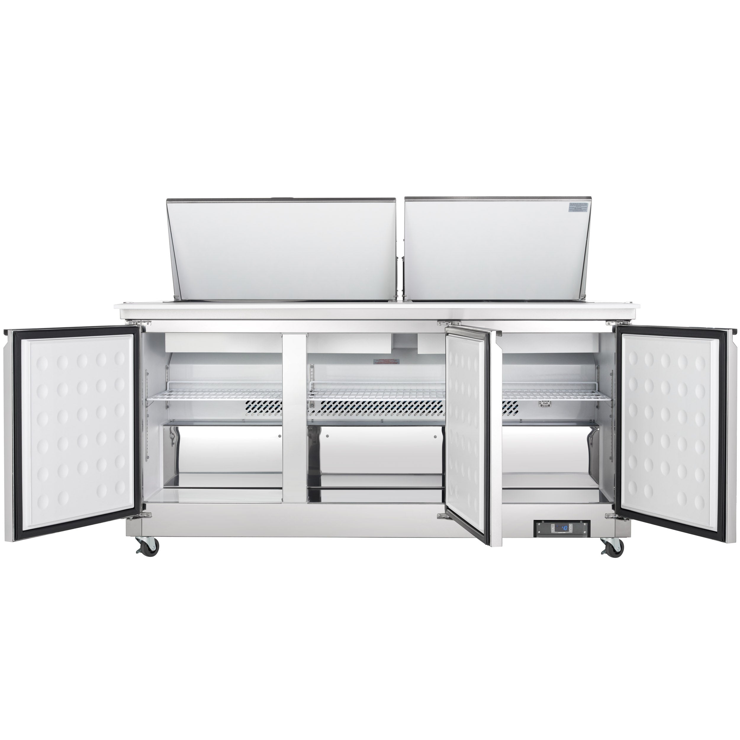 72" 3 Door Commercial Mega Top Refrigerated Sandwich and Salad Prep Table