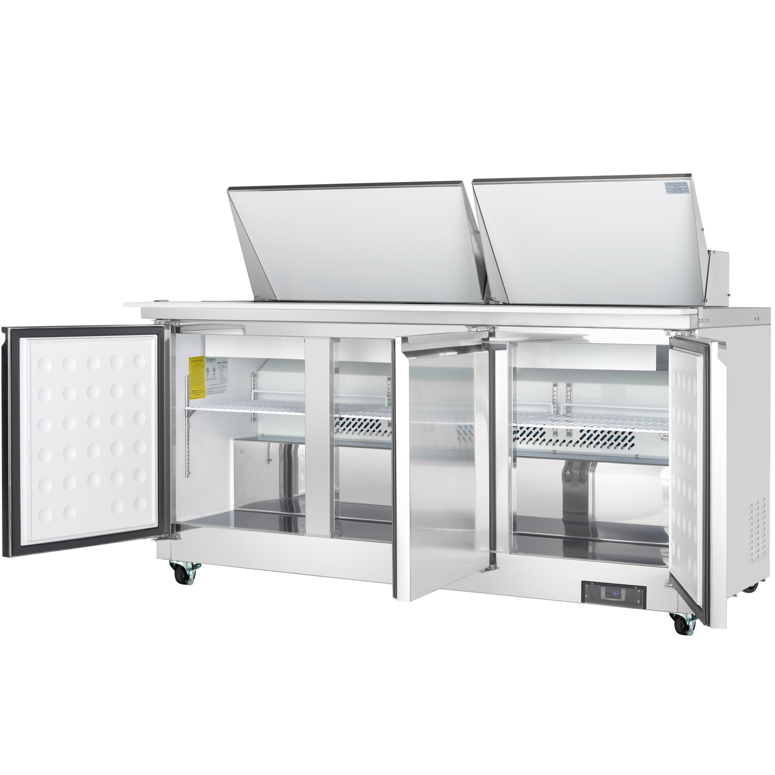72" 3 Door Commercial Mega Top Refrigerated Sandwich and Salad Prep Table