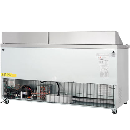 72" 3 Door Commercial Refrigerated Sandwich and Salad Prep Table
