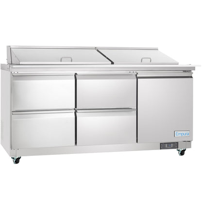 72" 4 Drawer Commercial Mega Top Refrigerated Sandwich and Salad Prep Table