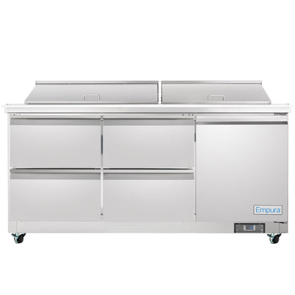 72" 4 Drawer Commercial Mega Top Refrigerated Sandwich and Salad Prep Table