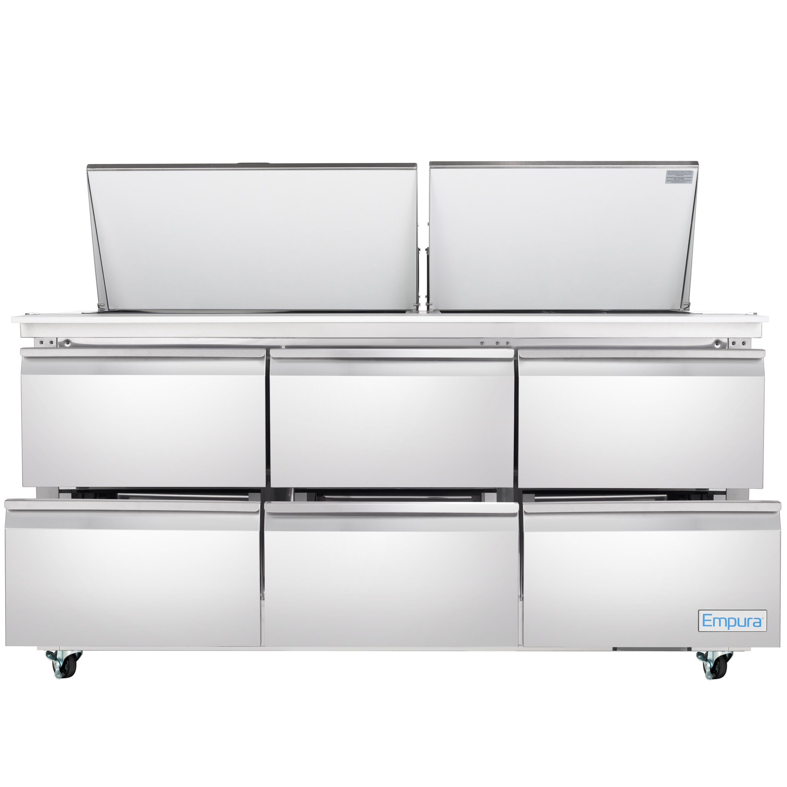 72" 6 Drawer Commercial Mega Top Refrigerated Sandwich and Salad Prep Table