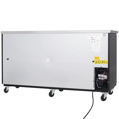 73" x 24" Swing Glass Door Powder Coated Black Stainless Steel Commercial Back Bar Refrigerator