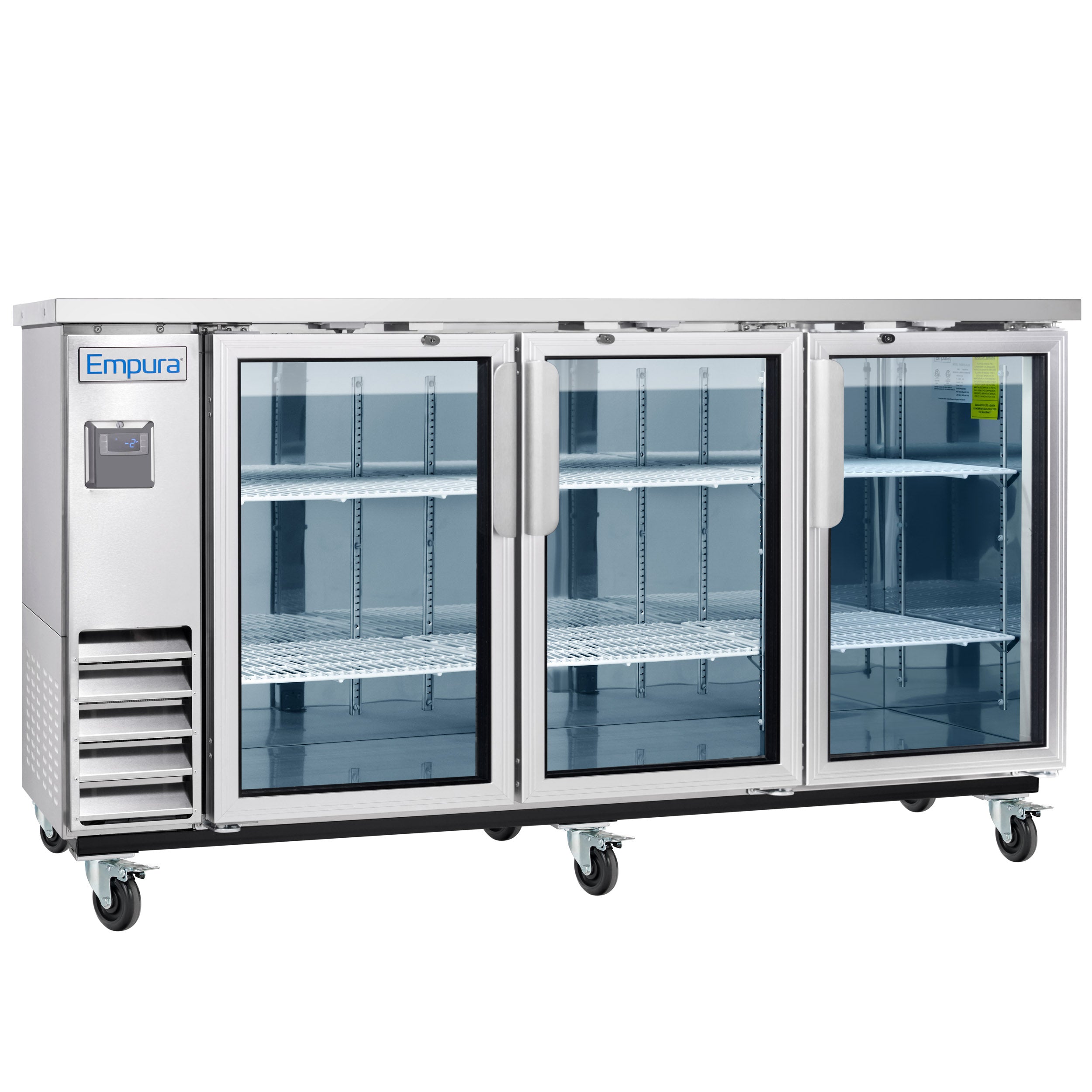 73" x 24" Swing Glass Door Stainless Steel Commercial Back Bar Refrigerator