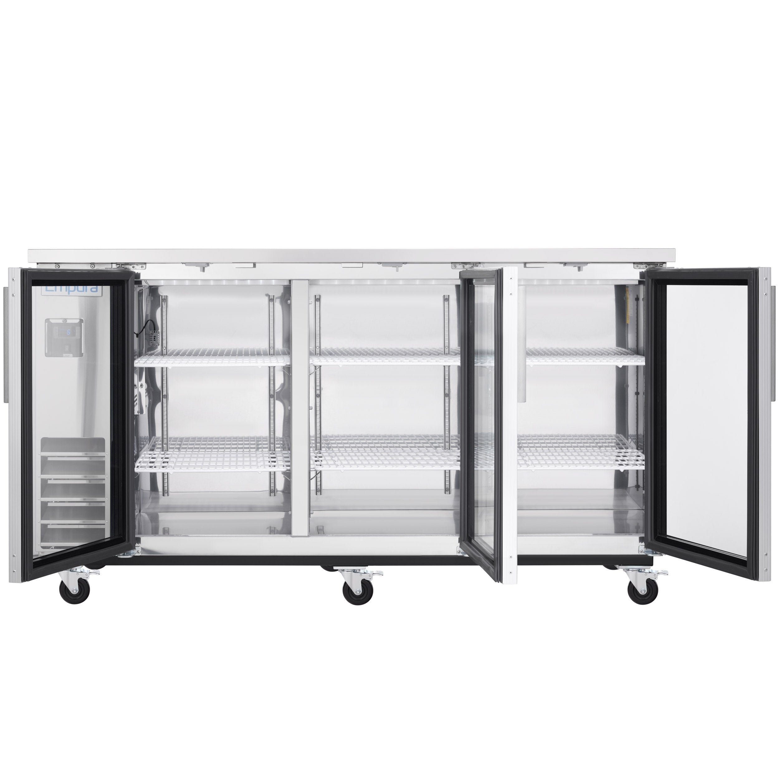 73" x 24" Swing Glass Door Stainless Steel Commercial Back Bar Refrigerator