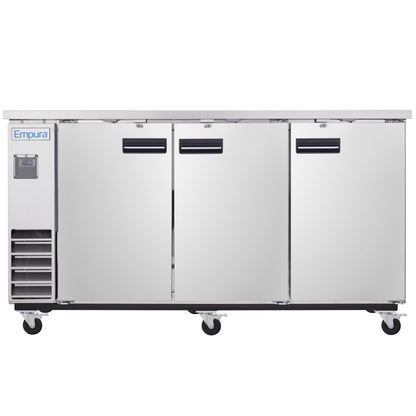 73" x 24" Swing Solid Door Stainless Steel Commercial Back Bar Refrigerator