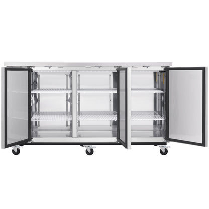 73" x 24" Swing Solid Door Stainless Steel Commercial Back Bar Refrigerator