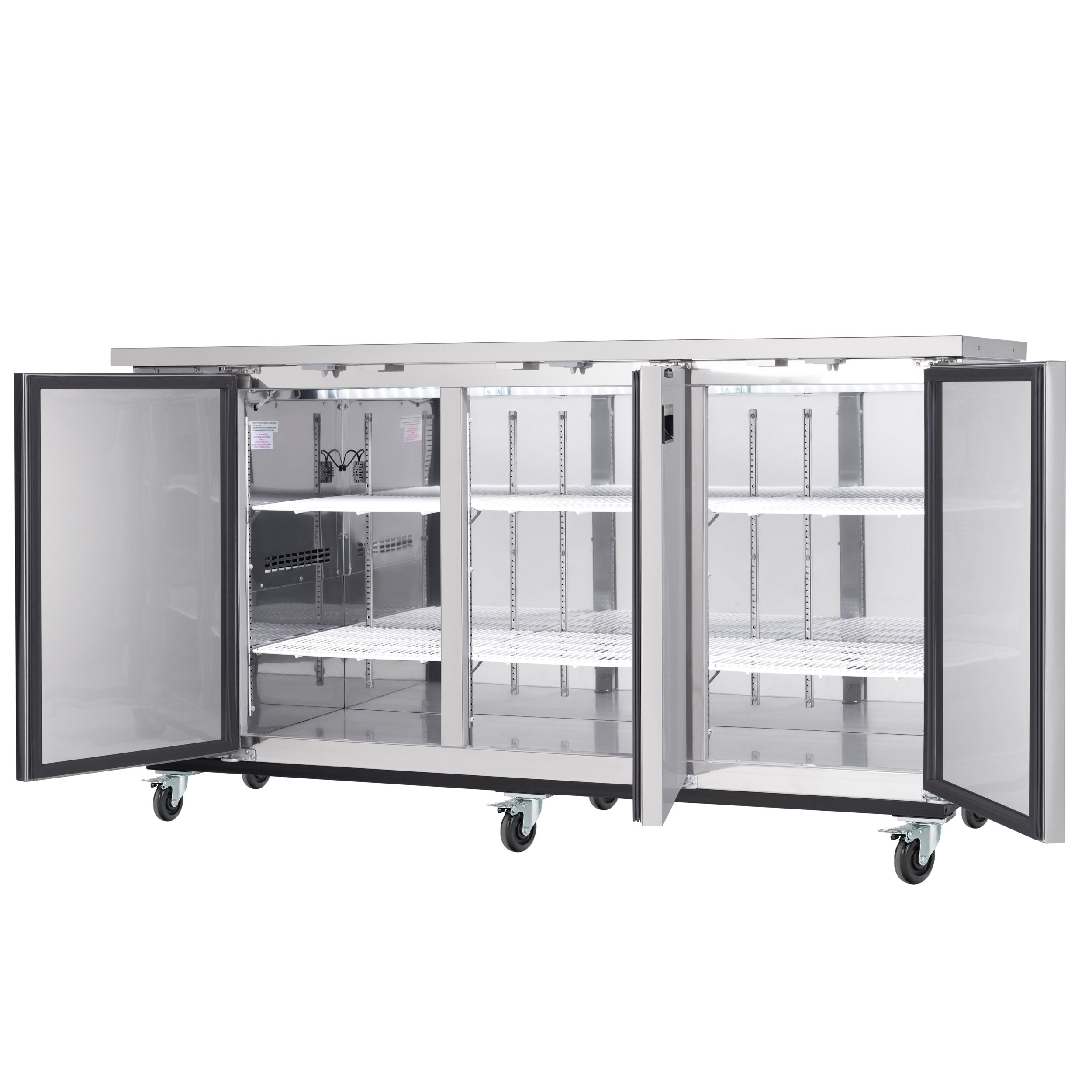 73" x 24" Swing Solid Door Stainless Steel Commercial Back Bar Refrigerator