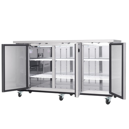 73" x 24" Swing Solid Door Stainless Steel Commercial Back Bar Refrigerator