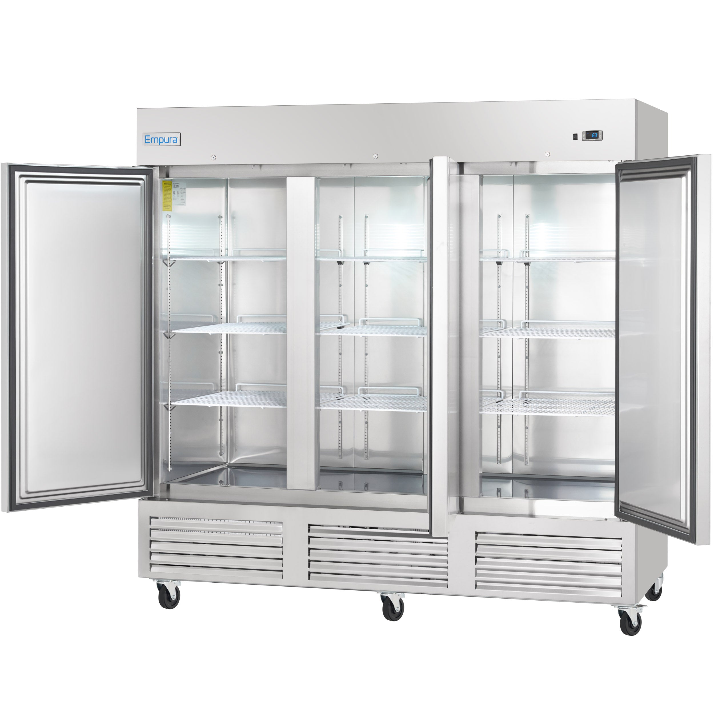 81" Commercial 3 Door Reach-In Refrigerator