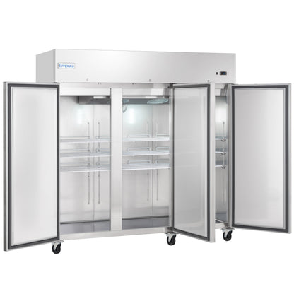81" Commercial Stainless Steel 3 Door Reach-In Freezer