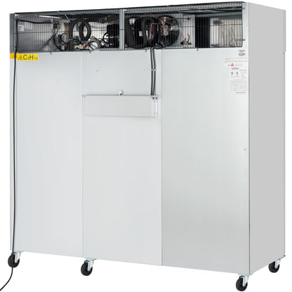 81" Commercial Stainless Steel 3 Door Reach-In Freezer