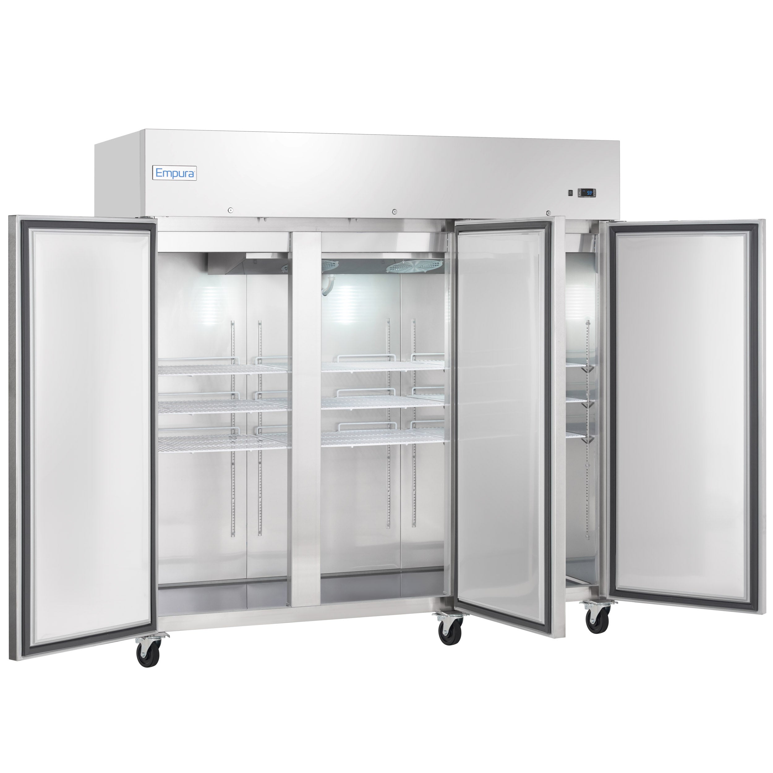 81" Commercial Stainless Steel 3 Door Reach-In Refrigerator