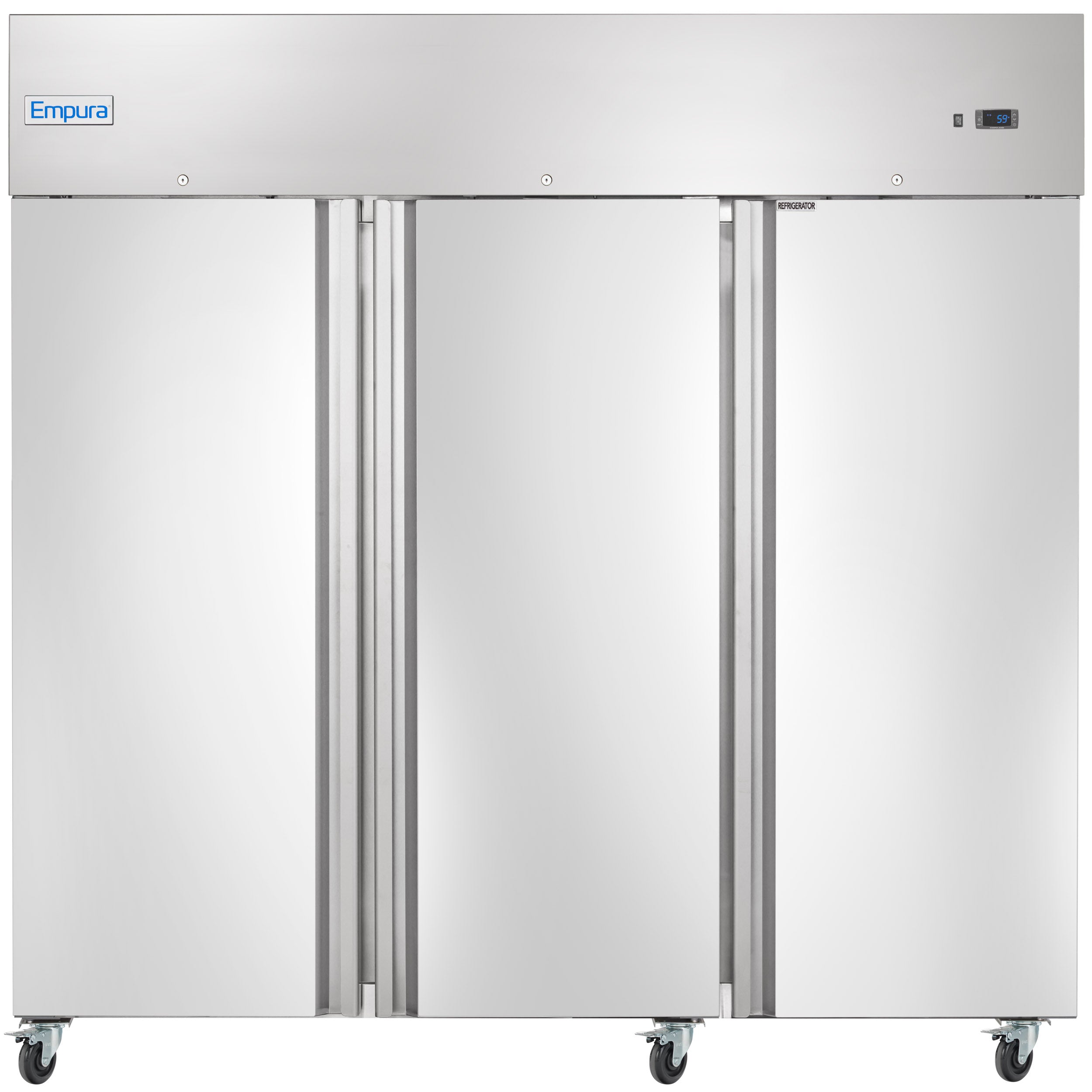 81" Commercial Stainless Steel 3 Door Reach-In Refrigerator